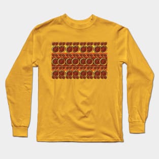 Pattern with Red Orange Slices Long Sleeve T-Shirt